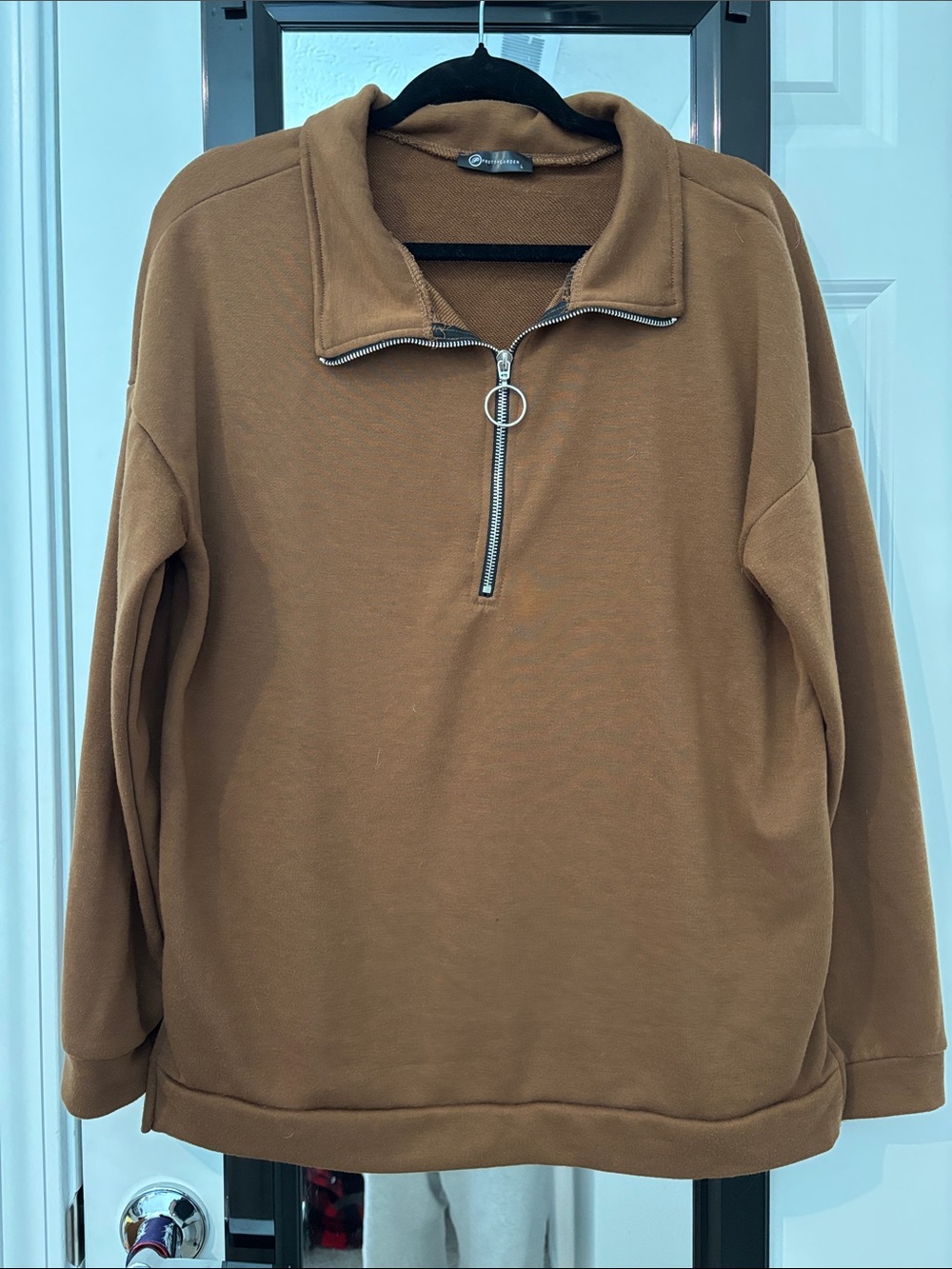 Zip-Neck Crew Sweater